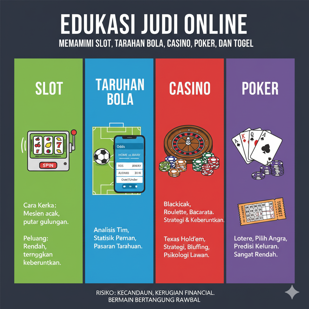 Edukasi Judi Online: Memahami Slot, Taruhan Bola, Casino, Poker, dan Togel